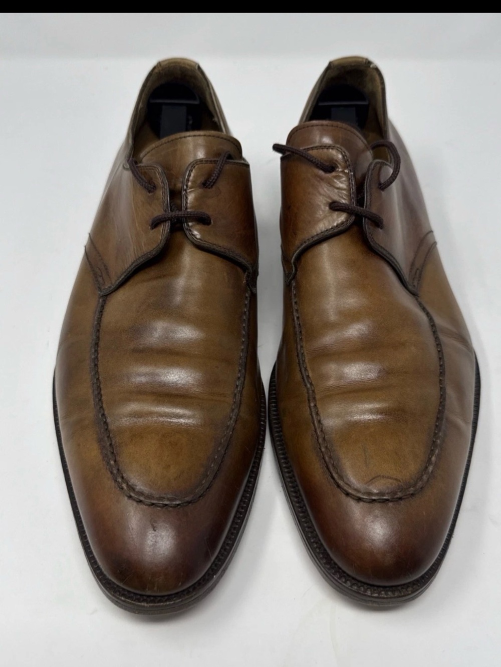 Magnanni Brown Lace-Up Derby Leather Dress Shoes 12436 Men's Size 13 M Spain - Picture 2 of 11